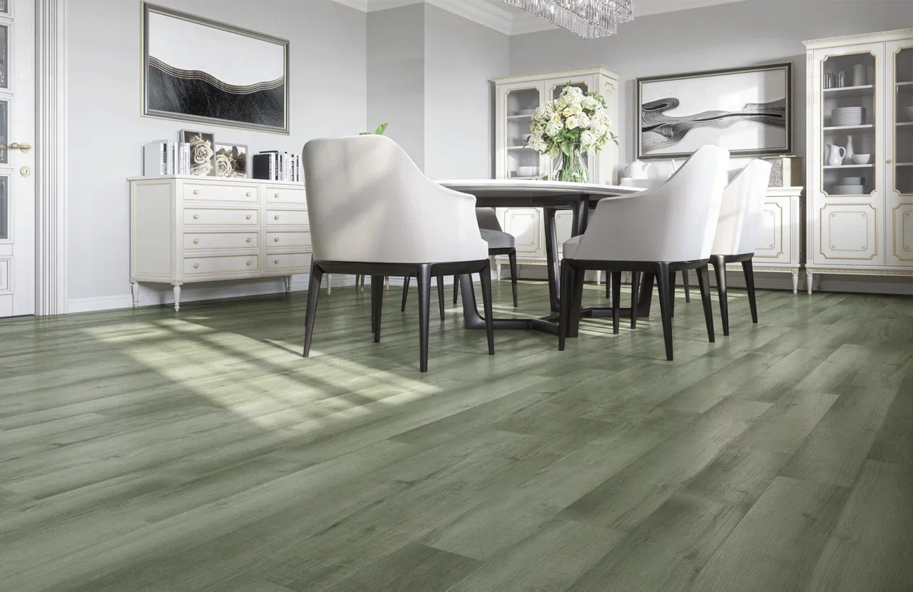 Кварцвиниловый SPC ламинат Home Expert Natural Дуб Горный ручей 1211 / 68W906 1220×150×3,5 фото в интерьере